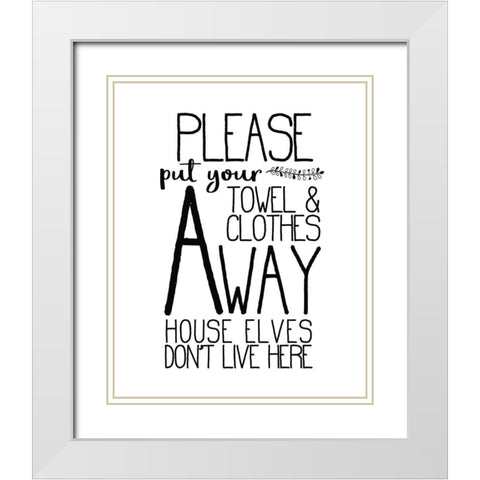 In the Bathroom 5 White Modern Wood Framed Art Print with Double Matting by Kimberly, Allen