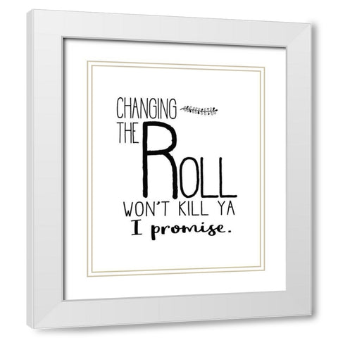 In the Bathroom 8 White Modern Wood Framed Art Print with Double Matting by Kimberly, Allen