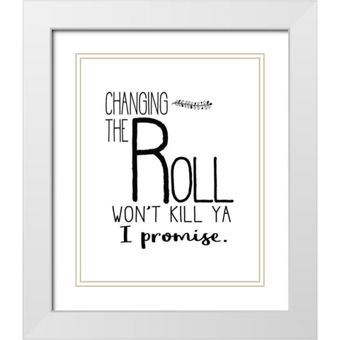 In the Bathroom 8 White Modern Wood Framed Art Print with Double Matting by Kimberly, Allen