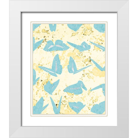 Butterflies in Motion 2 White Modern Wood Framed Art Print with Double Matting by Kimberly, Allen