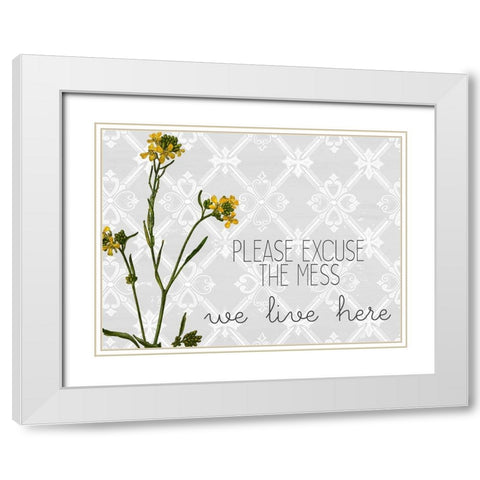 Please Excuse Wildflower White Modern Wood Framed Art Print with Double Matting by Kimberly, Allen