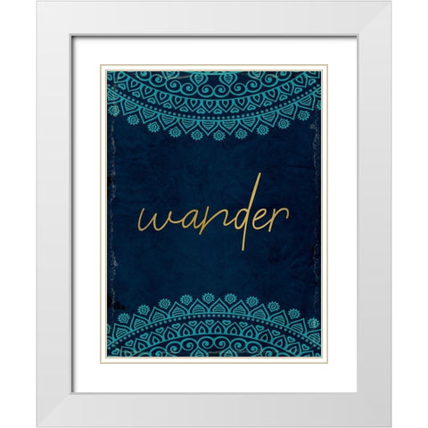 Lets Wander 2 White Modern Wood Framed Art Print with Double Matting by Kimberly, Allen