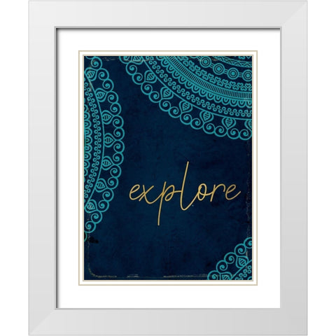 Lets Wander 4 White Modern Wood Framed Art Print with Double Matting by Kimberly, Allen