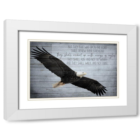 Wings as Eagles White Modern Wood Framed Art Print with Double Matting by Kimberly, Allen