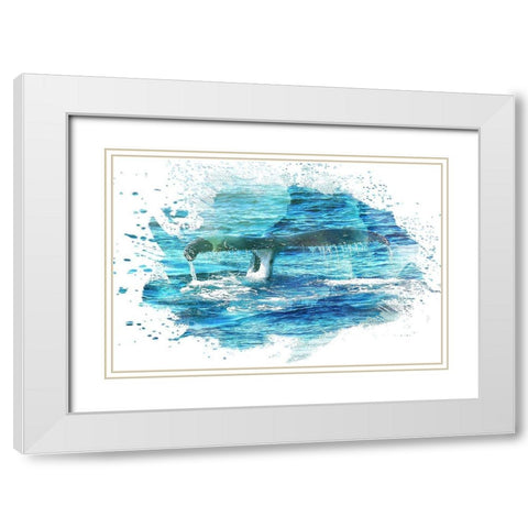 Splash 2 White Modern Wood Framed Art Print with Double Matting by Kimberly, Allen