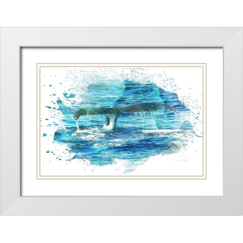 Splash 2 White Modern Wood Framed Art Print with Double Matting by Kimberly, Allen