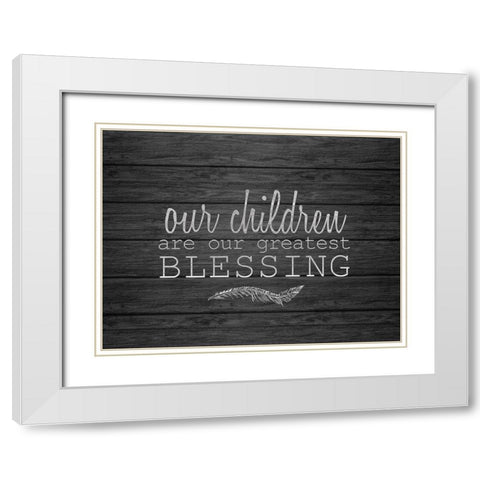 Our Children White Modern Wood Framed Art Print with Double Matting by Kimberly, Allen