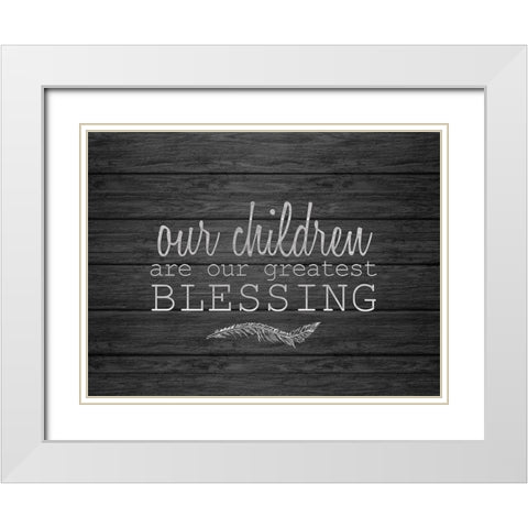 Our Children White Modern Wood Framed Art Print with Double Matting by Kimberly, Allen