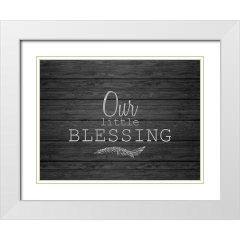 Our Little Blessing White Modern Wood Framed Art Print with Double Matting by Kimberly, Allen