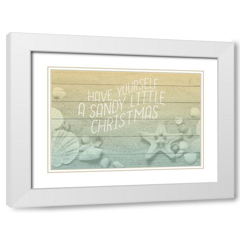 Sandy Christmas White Modern Wood Framed Art Print with Double Matting by Kimberly, Allen