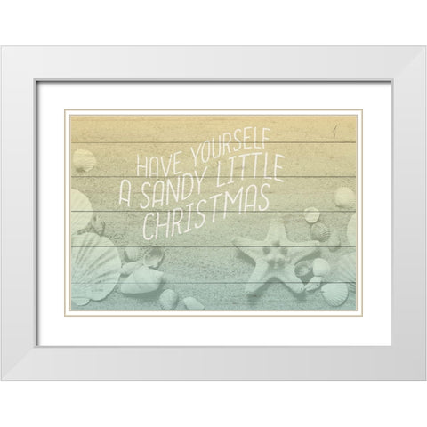 Sandy Christmas White Modern Wood Framed Art Print with Double Matting by Kimberly, Allen