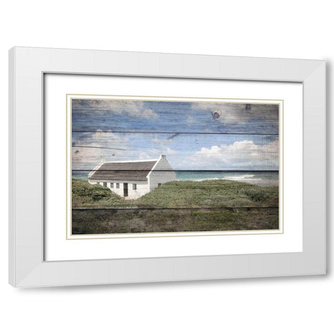 Seaside Cottage White Modern Wood Framed Art Print with Double Matting by Kimberly, Allen