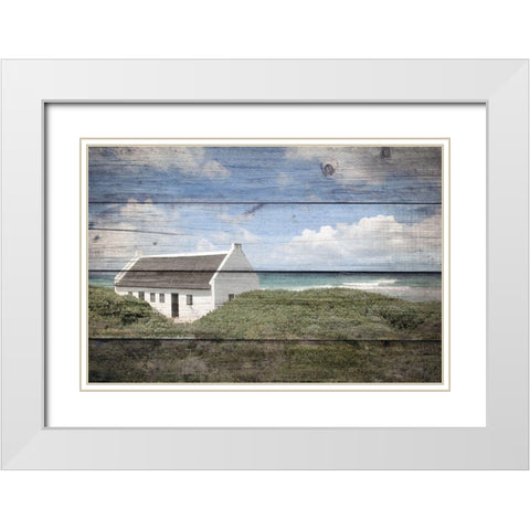 Seaside Cottage White Modern Wood Framed Art Print with Double Matting by Kimberly, Allen