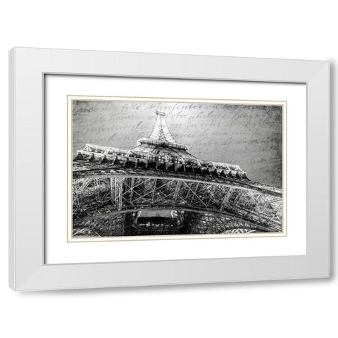 Paris Black and White White Modern Wood Framed Art Print with Double Matting by Kimberly, Allen
