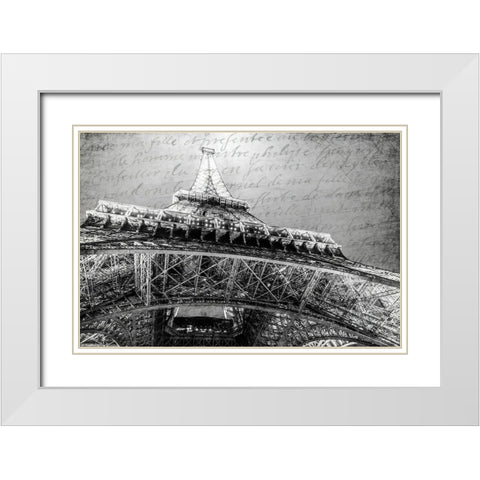Paris Black and White White Modern Wood Framed Art Print with Double Matting by Kimberly, Allen