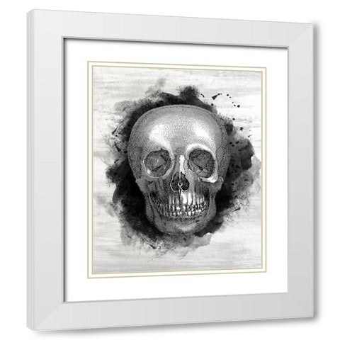 Skull White Modern Wood Framed Art Print with Double Matting by Kimberly, Allen