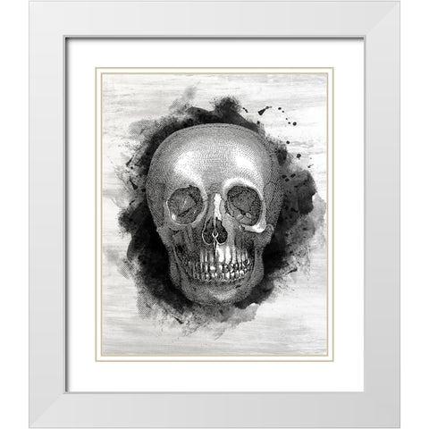 Skull White Modern Wood Framed Art Print with Double Matting by Kimberly, Allen