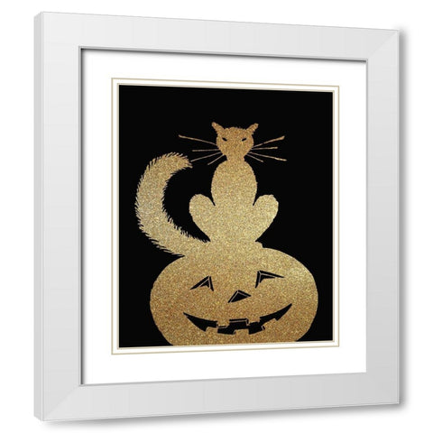 Halloween Gold 1 White Modern Wood Framed Art Print with Double Matting by Kimberly, Allen