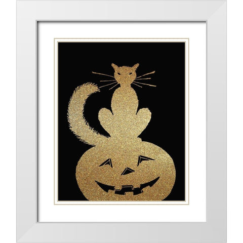 Halloween Gold 1 White Modern Wood Framed Art Print with Double Matting by Kimberly, Allen