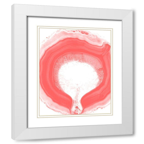 Agate Coral 1 White Modern Wood Framed Art Print with Double Matting by Kimberly, Allen