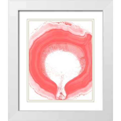 Agate Coral 1 White Modern Wood Framed Art Print with Double Matting by Kimberly, Allen
