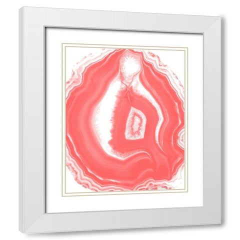 Agate Coral 3 White Modern Wood Framed Art Print with Double Matting by Kimberly, Allen