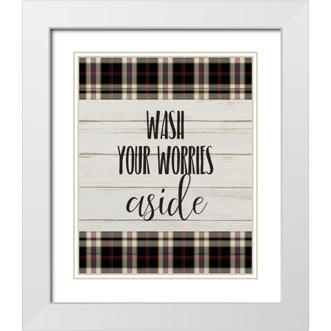 Wash your Worries White Modern Wood Framed Art Print with Double Matting by Kimberly, Allen