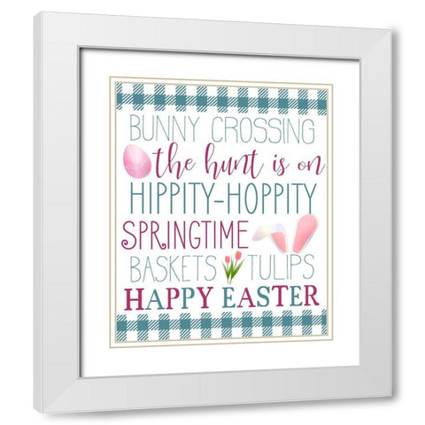 Bunny Crossing White Modern Wood Framed Art Print with Double Matting by Kimberly, Allen