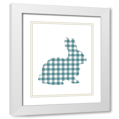 Bunny Gingham 1 White Modern Wood Framed Art Print with Double Matting by Kimberly, Allen