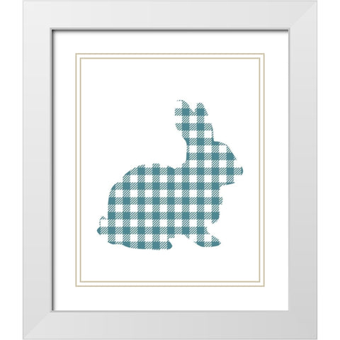Bunny Gingham 1 White Modern Wood Framed Art Print with Double Matting by Kimberly, Allen