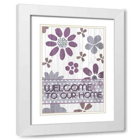Welcome to Our Home White Modern Wood Framed Art Print with Double Matting by Kimberly, Allen