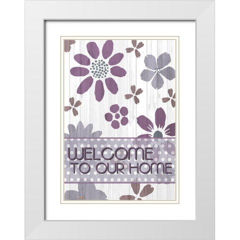 Welcome to Our Home White Modern Wood Framed Art Print with Double Matting by Kimberly, Allen