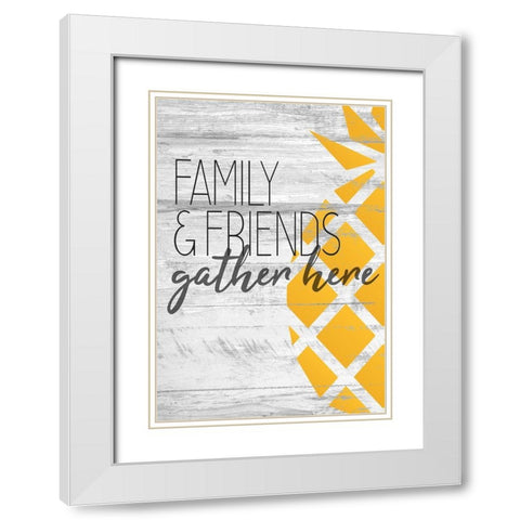 Family Friends Gather White Modern Wood Framed Art Print with Double Matting by Kimberly, Allen