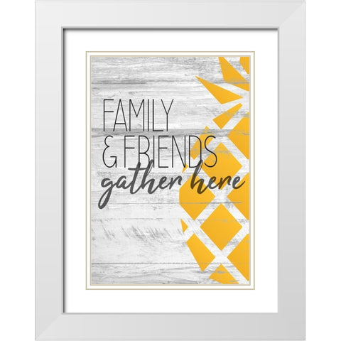 Family Friends Gather White Modern Wood Framed Art Print with Double Matting by Kimberly, Allen