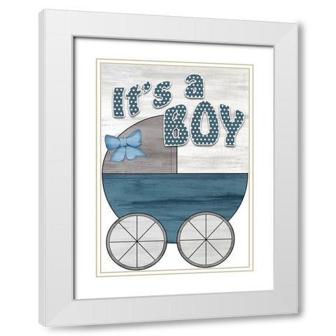 Its a Boy White Modern Wood Framed Art Print with Double Matting by Kimberly, Allen