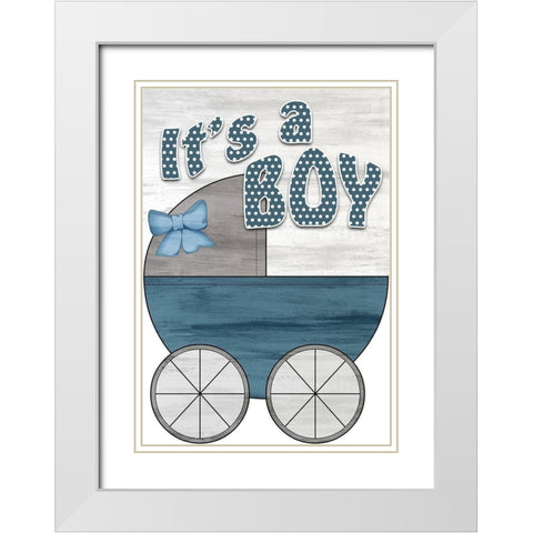 Its a Boy White Modern Wood Framed Art Print with Double Matting by Kimberly, Allen