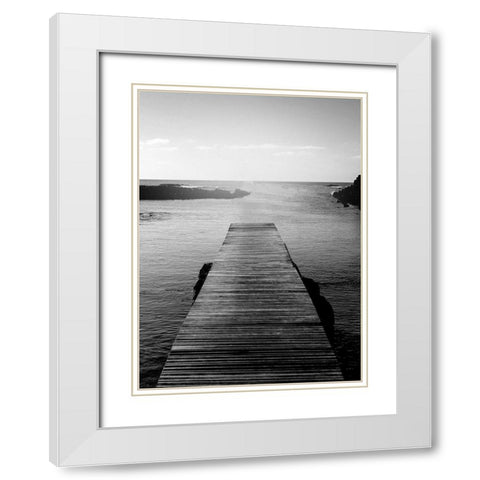 Towards the Water BW White Modern Wood Framed Art Print with Double Matting by Kimberly, Allen