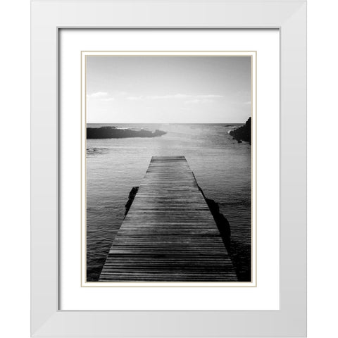 Towards the Water BW White Modern Wood Framed Art Print with Double Matting by Kimberly, Allen