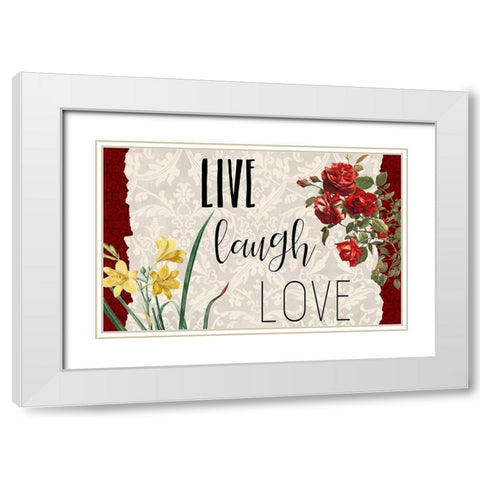 Live Laugh Love 1 White Modern Wood Framed Art Print with Double Matting by Kimberly, Allen