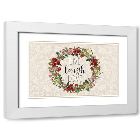 Live Laugh Love 2 White Modern Wood Framed Art Print with Double Matting by Kimberly, Allen