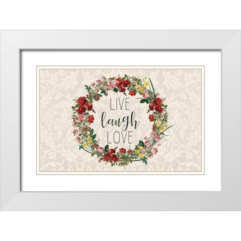 Live Laugh Love 2 White Modern Wood Framed Art Print with Double Matting by Kimberly, Allen
