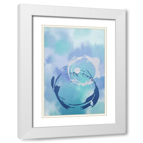 Sea Blues White Modern Wood Framed Art Print with Double Matting by Kimberly, Allen