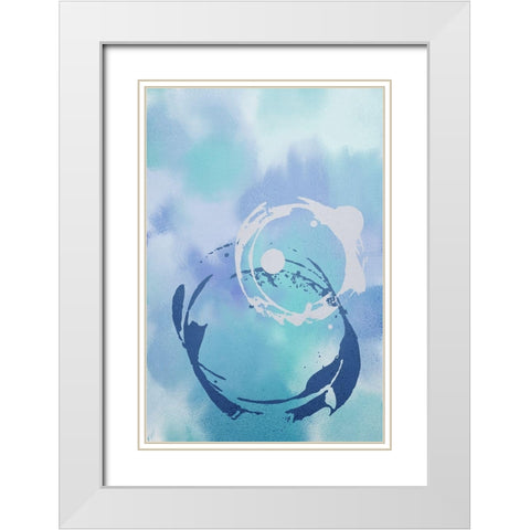 Sea Blues White Modern Wood Framed Art Print with Double Matting by Kimberly, Allen