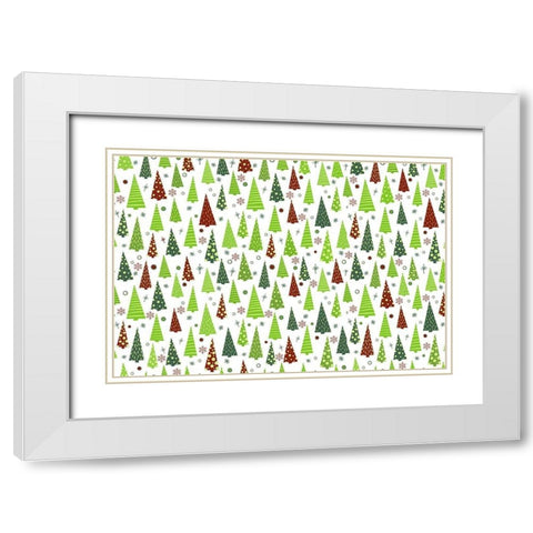 Oh Christmas Tree White Modern Wood Framed Art Print with Double Matting by Kimberly, Allen