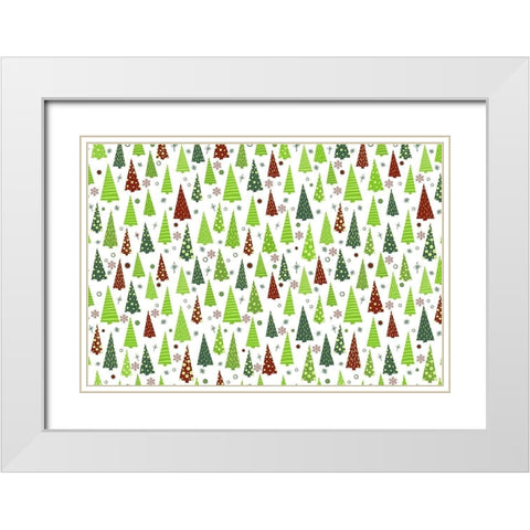 Oh Christmas Tree White Modern Wood Framed Art Print with Double Matting by Kimberly, Allen