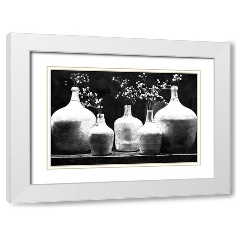 Monochrome Vases White Modern Wood Framed Art Print with Double Matting by Kimberly, Allen