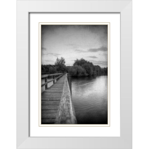 Over the Lake White Modern Wood Framed Art Print with Double Matting by Kimberly, Allen