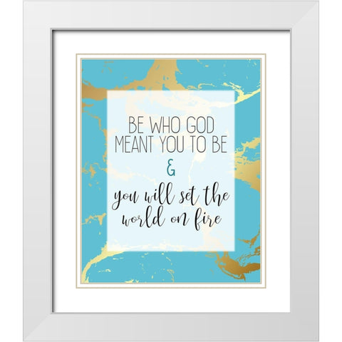 Set The World White Modern Wood Framed Art Print with Double Matting by Kimberly, Allen