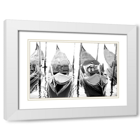 Venice Canal White Modern Wood Framed Art Print with Double Matting by Kimberly, Allen