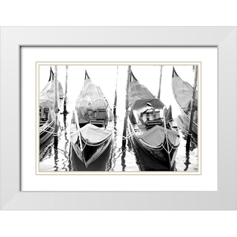 Venice Canal White Modern Wood Framed Art Print with Double Matting by Kimberly, Allen
